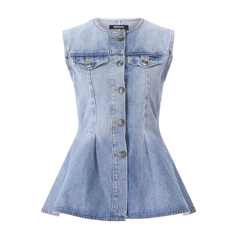 Rotate Top aus Denim Damen