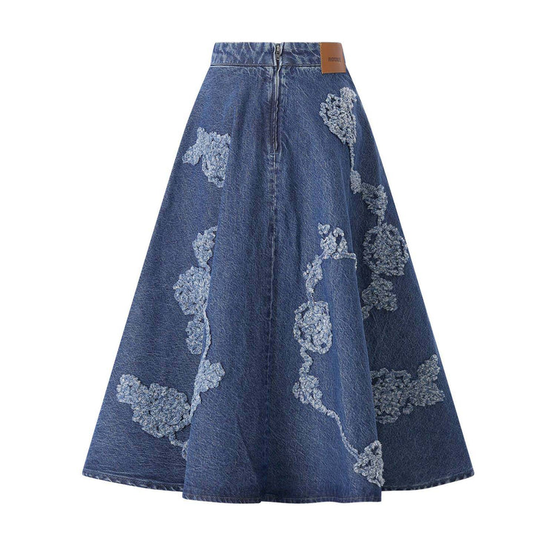 Rotate Midirock aus Denim Damen