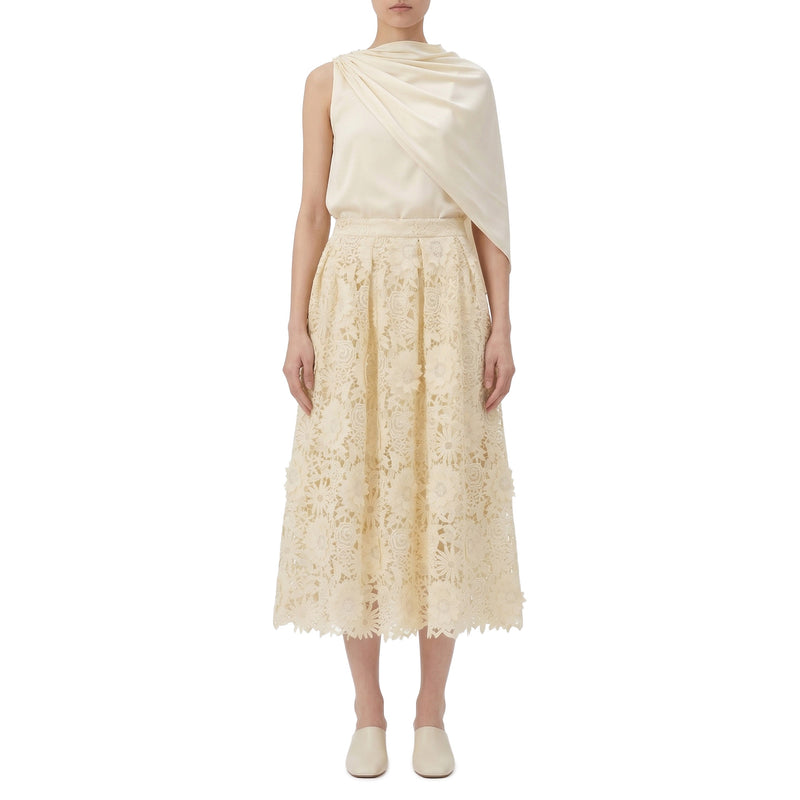 Midirock mit floralen Applikationen