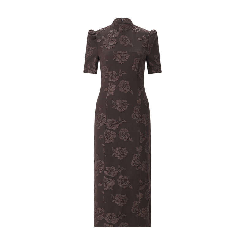 Jacquard Midikleid 42 / Dunkelbraun