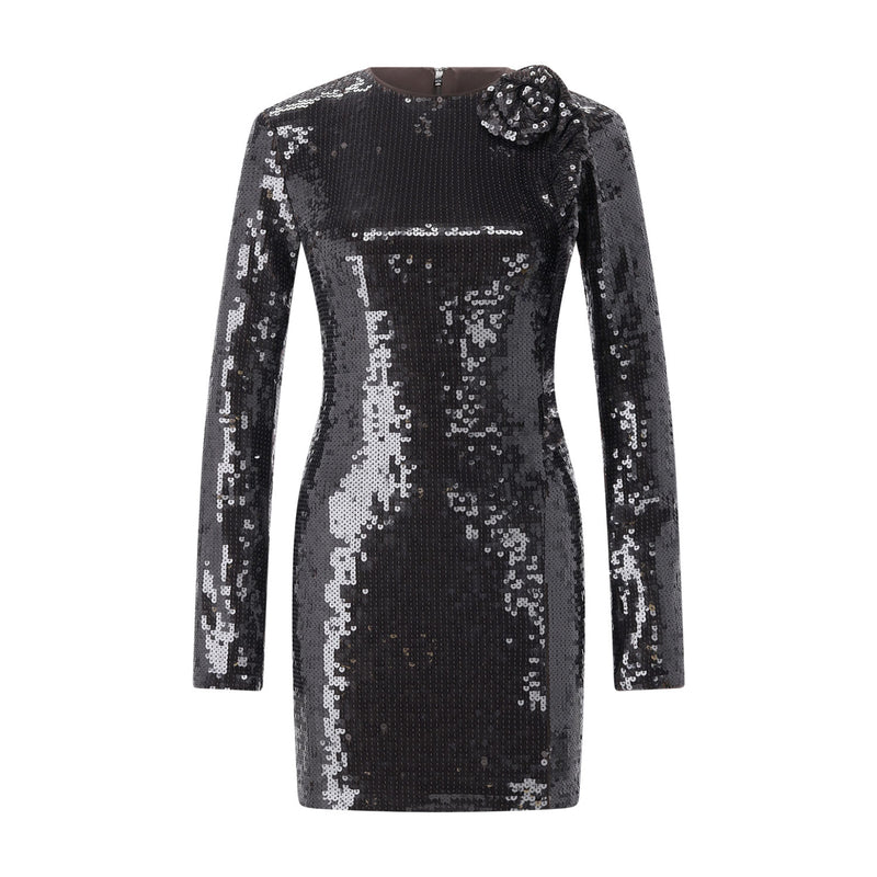 Minikleid mit Pailletten 44 / Schwarz