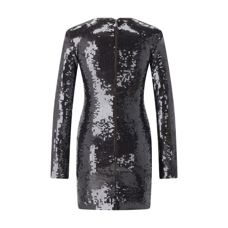 Minikleid mit Pailletten 44 / Schwarz