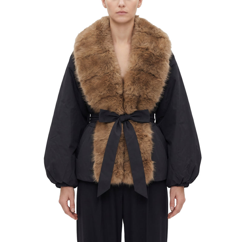 Jacke mit Kunstfellkragen