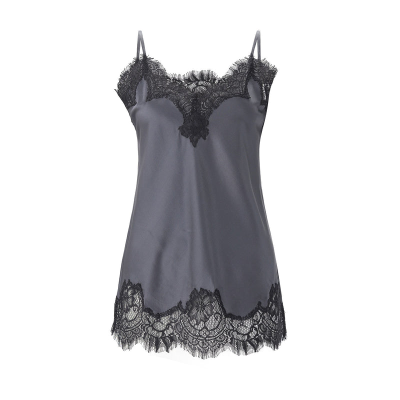 Top aus Seide-Mix XL / Anthrazit