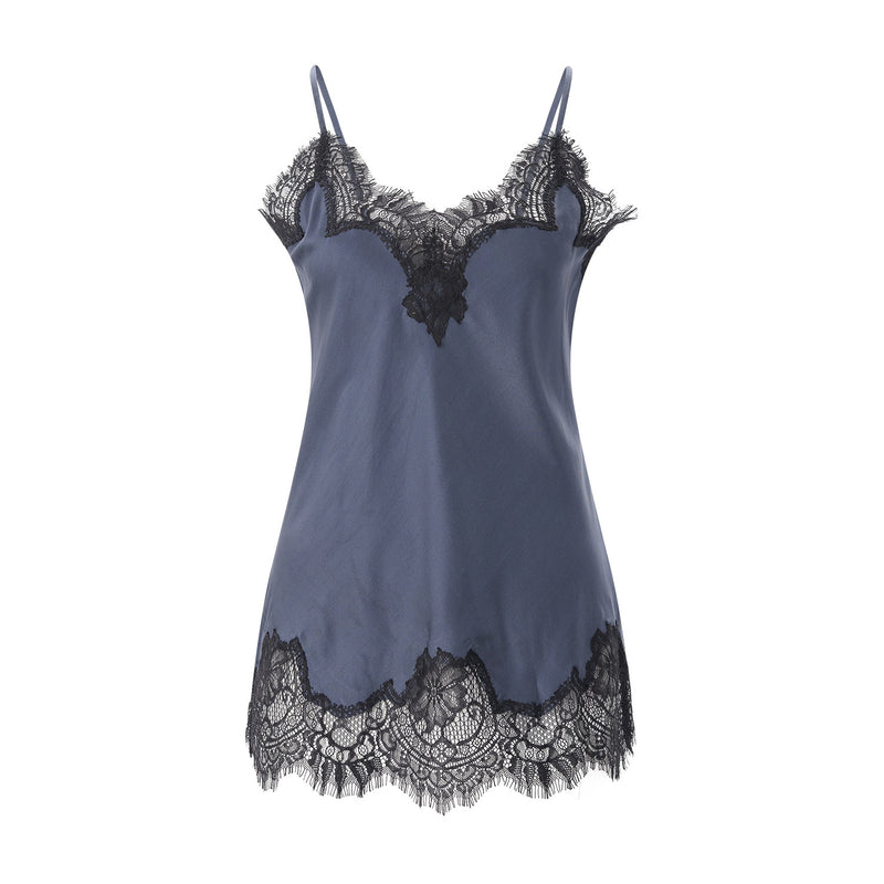 Top aus Seide-Mix XL / Dunkelblau