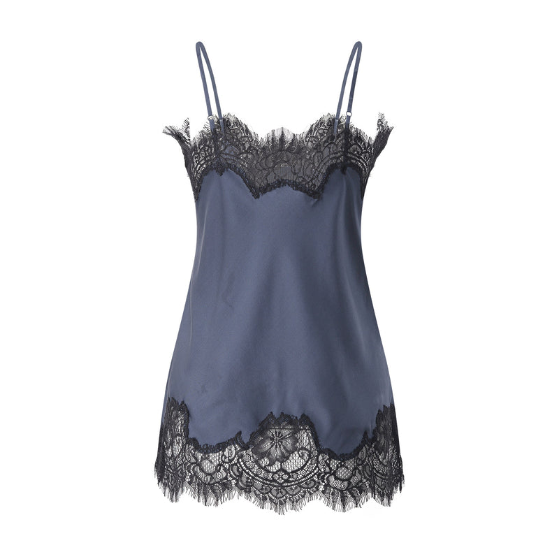 Top aus Seide-Mix XL / Dunkelblau