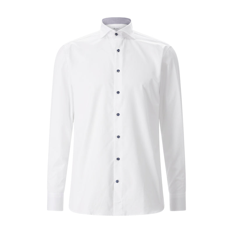 Regular-Fit Hemd mit Kontraststoff 47 / Weiß
