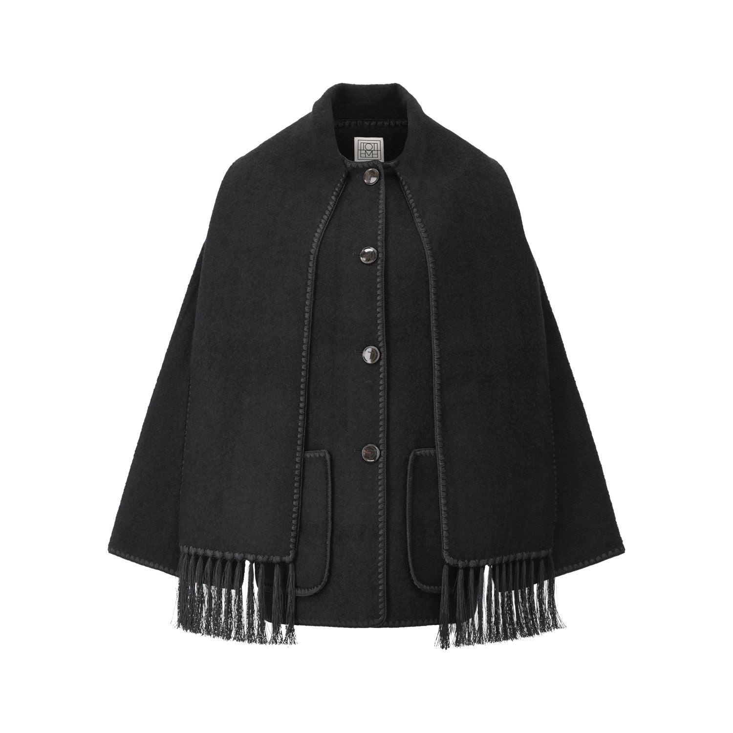 Wolljacke mit Schal 42 / Schwarz