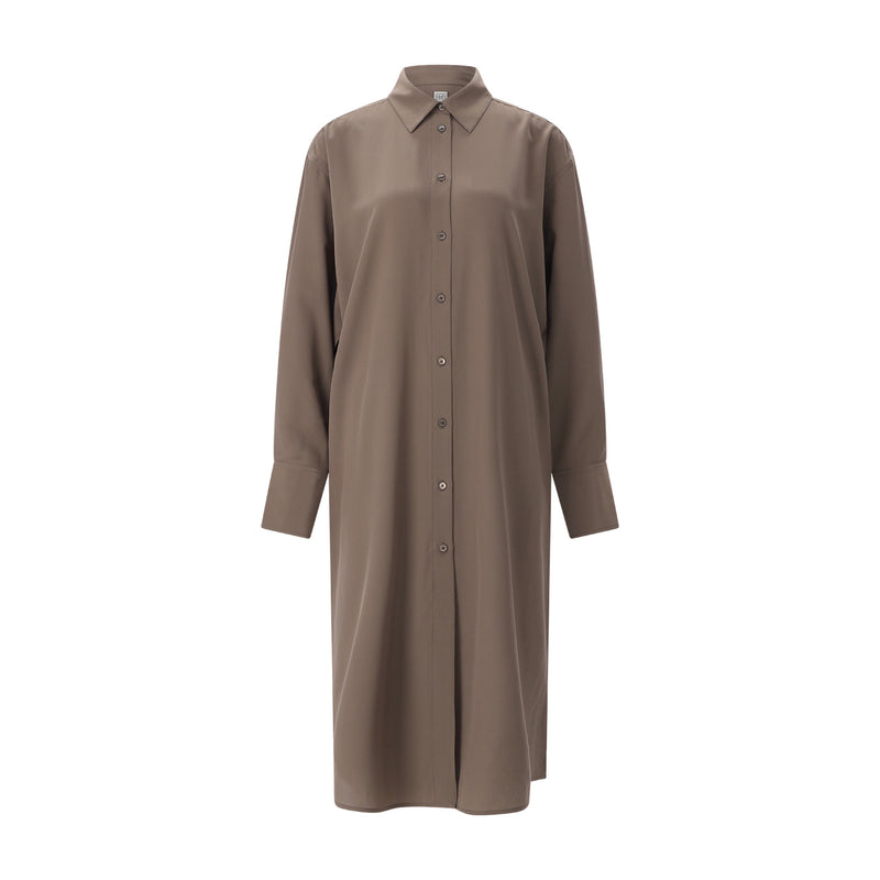 Maxikleid aus Seid 40 / Braun