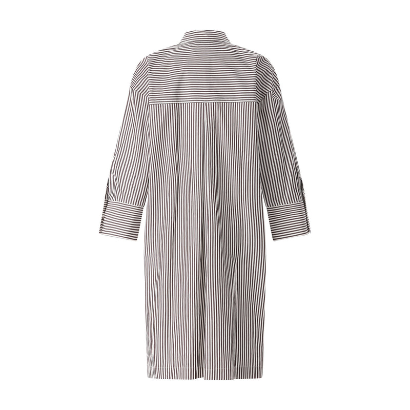 Gestreiftes Blusenkleid 42 / Braun