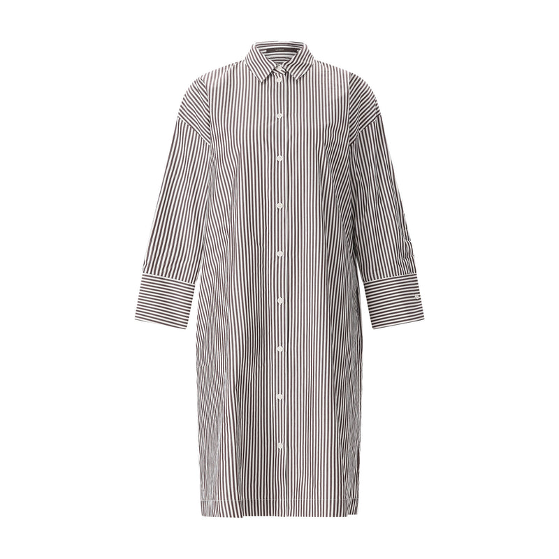 Gestreiftes Blusenkleid 42 / Braun