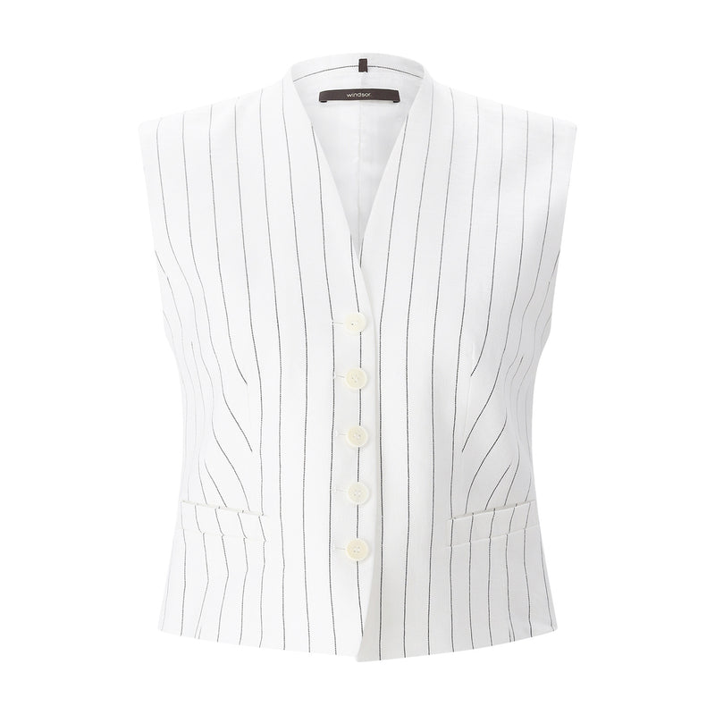 Weste mit Nadelstreifen 42 / Weiß
