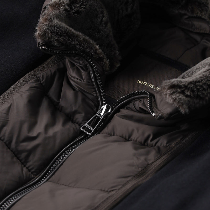 Mantel aus Wollmix 58 / Navy
