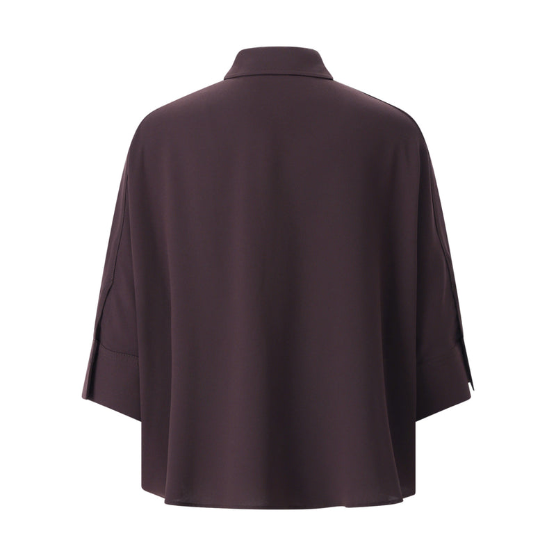 Hemdbluse mit Fledermausärmeln 44 / Lila