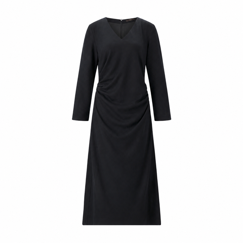 Midikleid aus Woll-Mix 44 / Schwarz