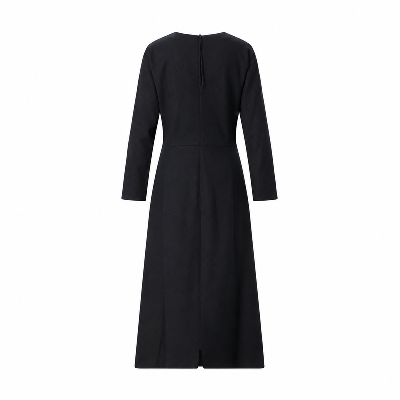 Midikleid aus Woll-Mix 44 / Schwarz