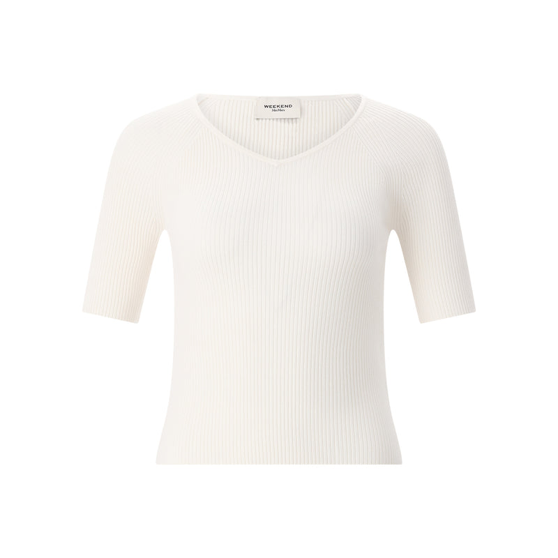 Geripptes T-Shirt Dtenent XL / Creme