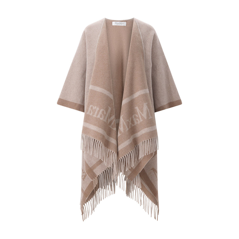 Poncho aus Wolle One Size / Beige
