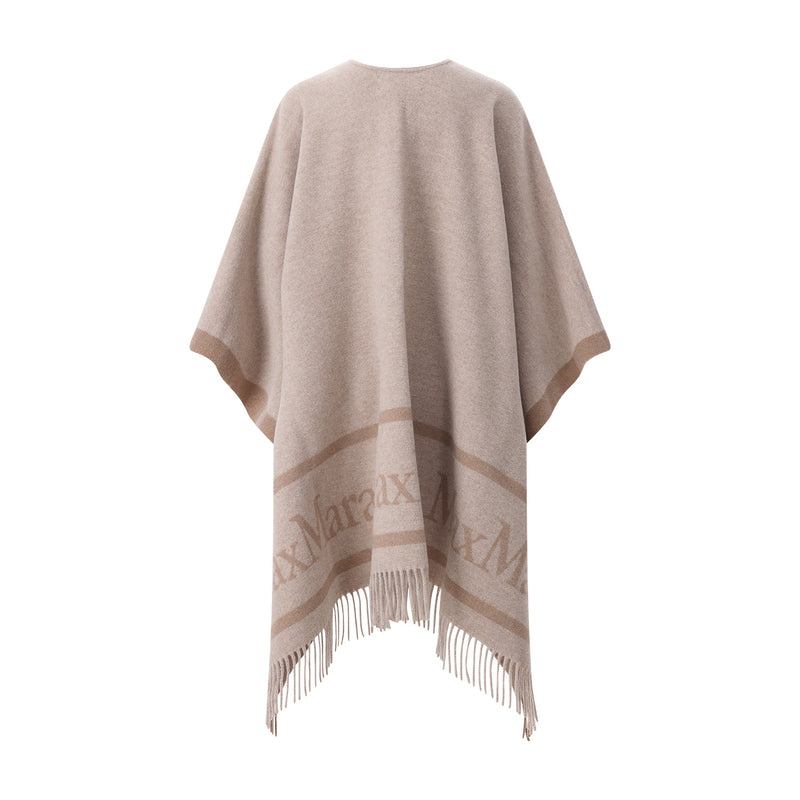 Poncho aus Wolle One Size / Beige