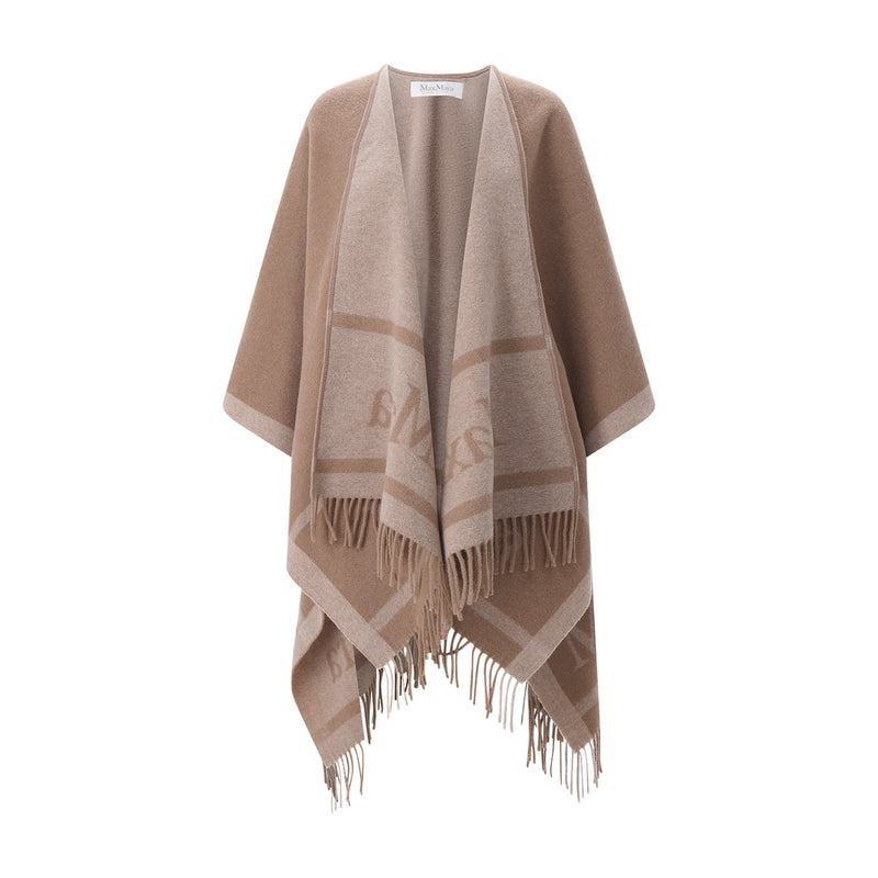 Poncho aus Wolle One Size / Hellbraun