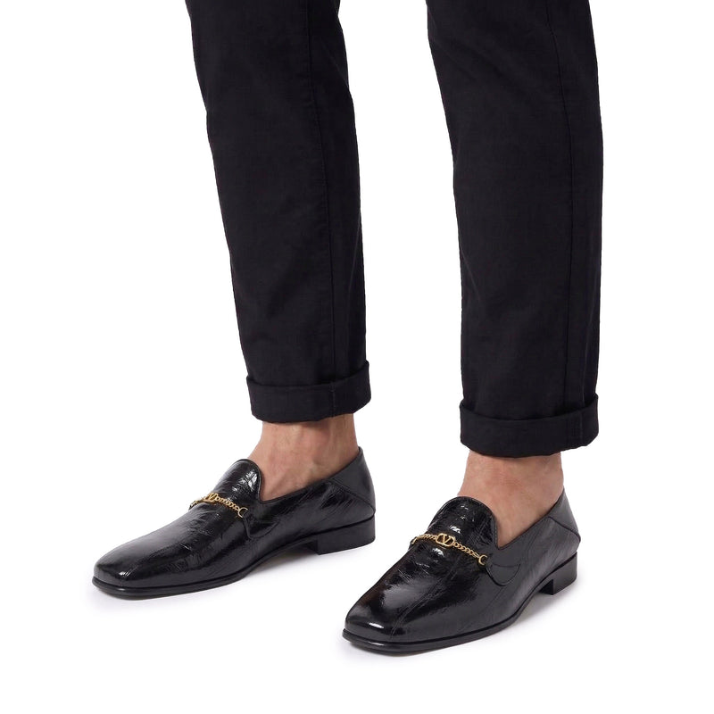 Loafers mit Logo-Applikation
