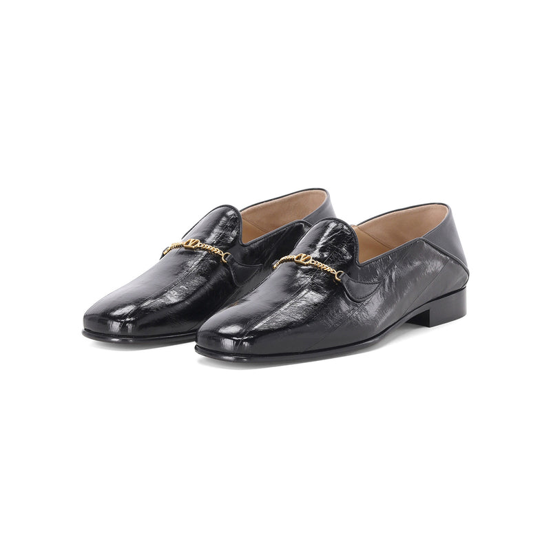 Loafers mit Logo-Applikation 45 / Schwarz