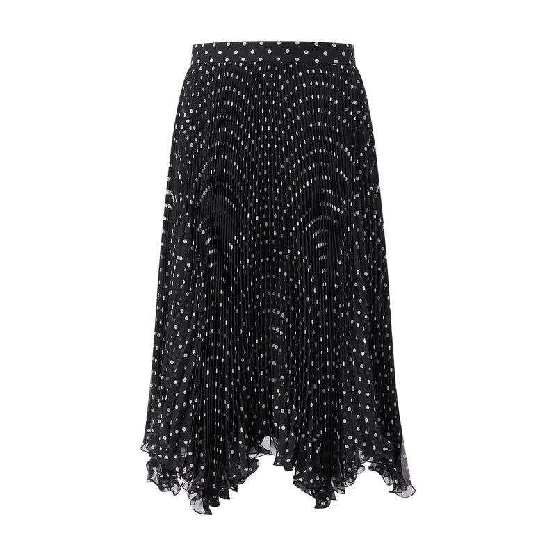 Gepunkteter Midirock 42 / Schwarz