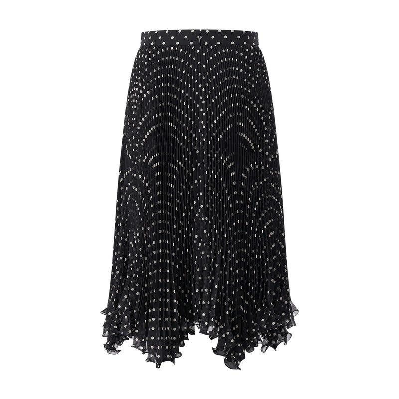 Gepunkteter Midirock 42 / Schwarz