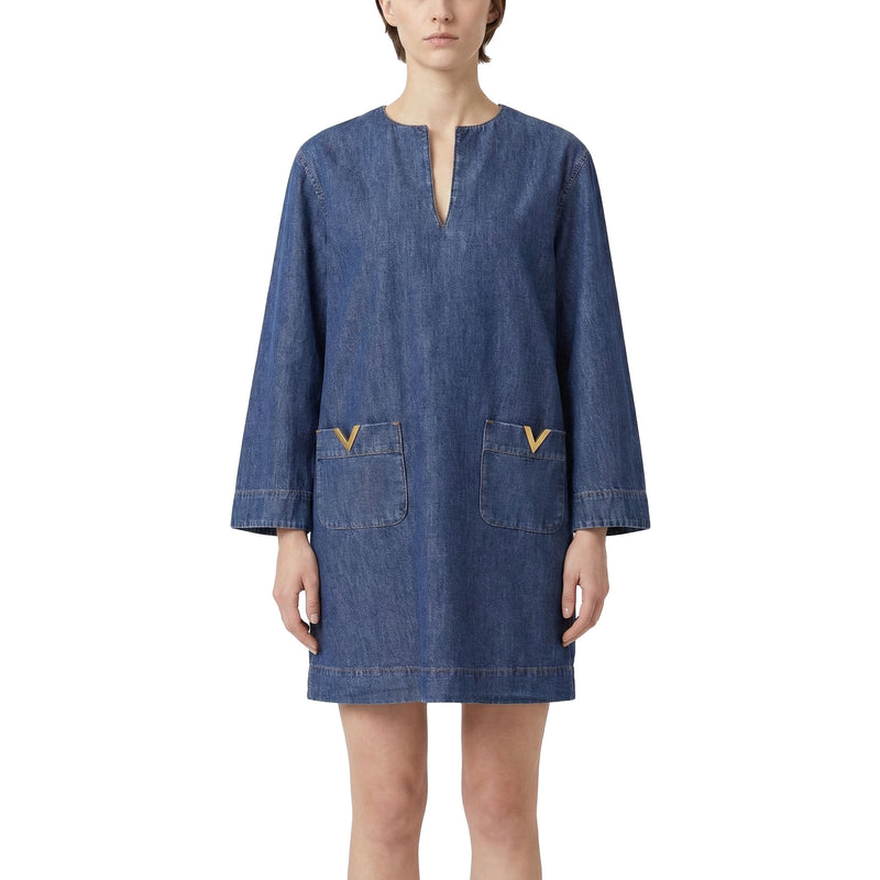 Valentino Midikleid aus Denim Damen