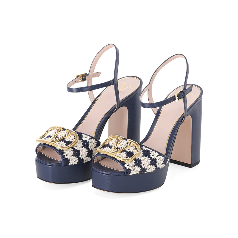 Valentino Plateausandalen mit Logo Damen