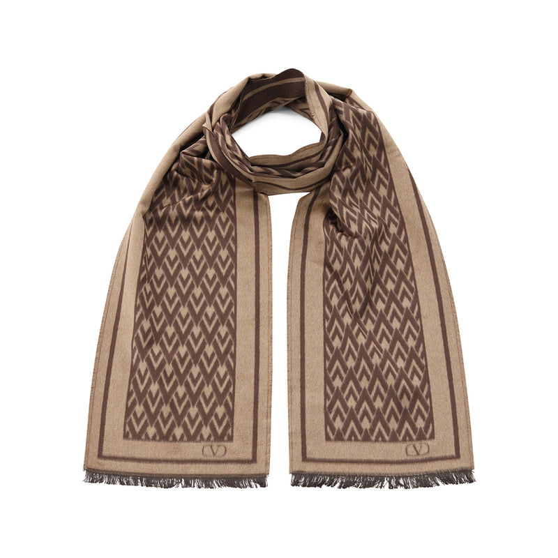 Schal mit Fransen One Size / Beige