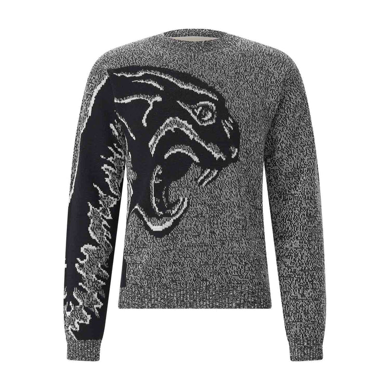 Pullover aus Schurwolle & Baumwolle XXL / Schwarz