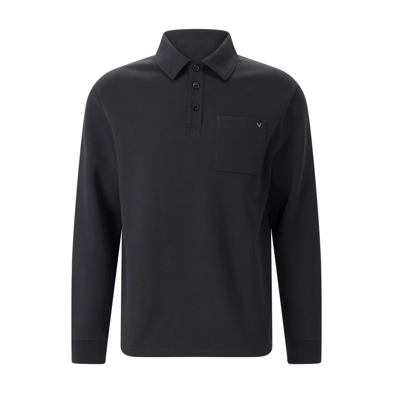 Valentino Langarm Poloshirt aus Baumwoll-Mix Herren