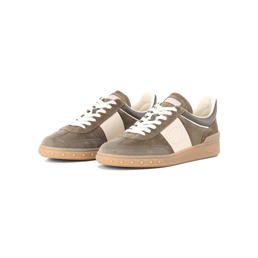 Sneaker aus Leder 46 / Graugrün