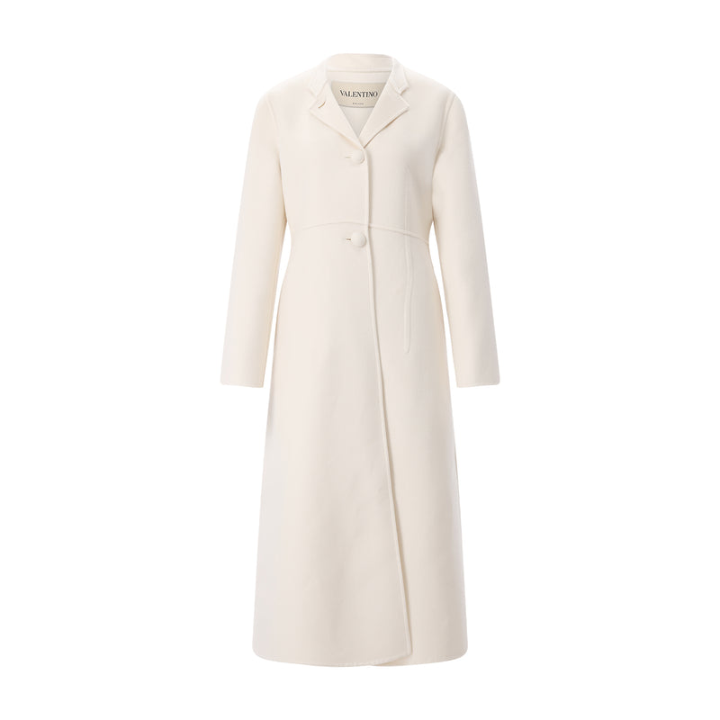 Mantel aus Schurwolle & Kaschmir 38 / Creme