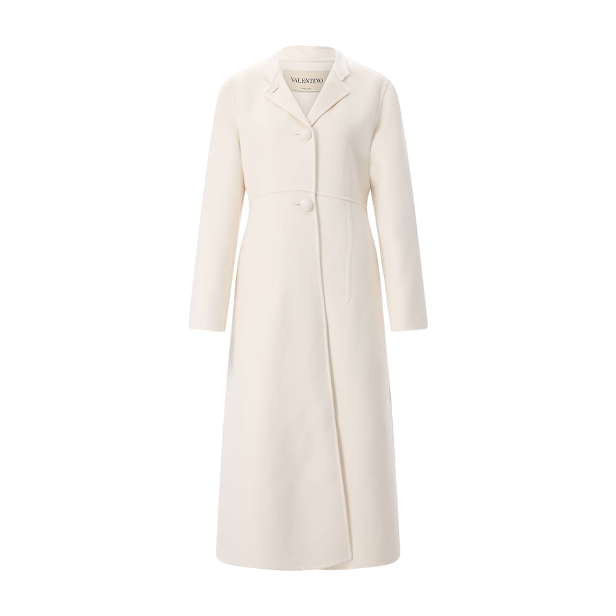 Mantel aus Schurwolle & Kaschmir 38 / Creme