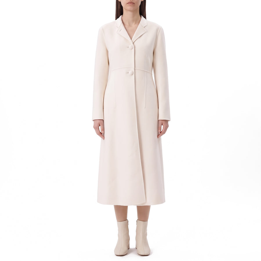 Mantel aus Schurwolle & Kaschmir 38 / Creme