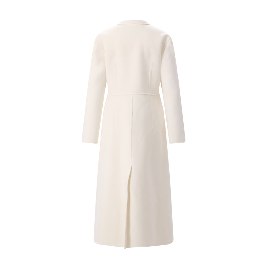 Mantel aus Schurwolle & Kaschmir 38 / Creme