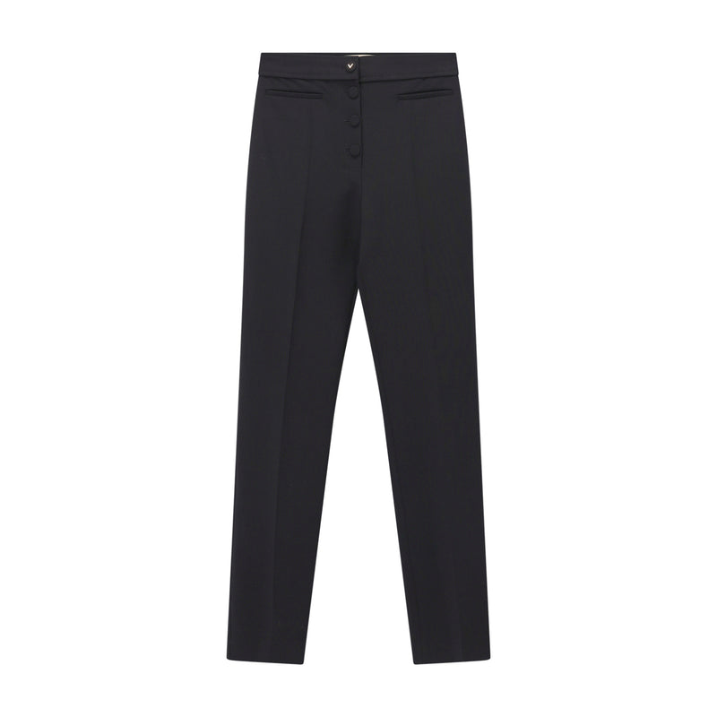 Regular-Fit Hose aus Wolle 40 / Schwarz