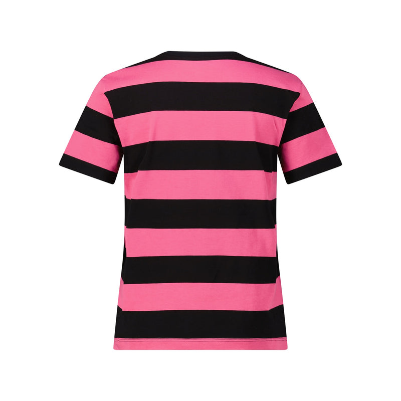 MSGM Gestreiftes T-Shirt mit Logo Damen