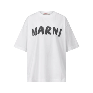 T-Shirt mit Logo-Print aus Baumwolle 38 / Weiß