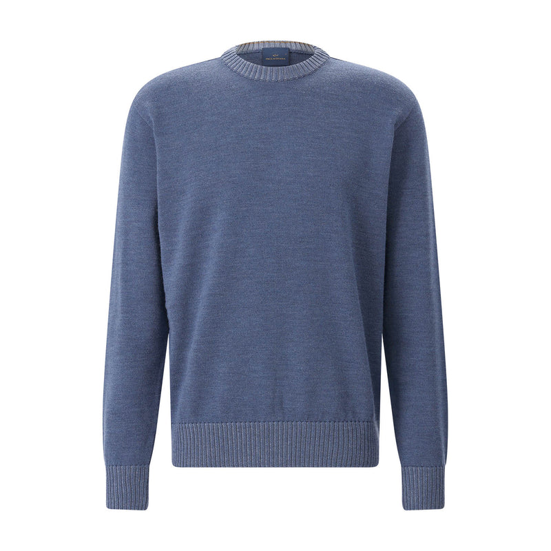 Strickpullover aus Schurwolle 4XL / Blau