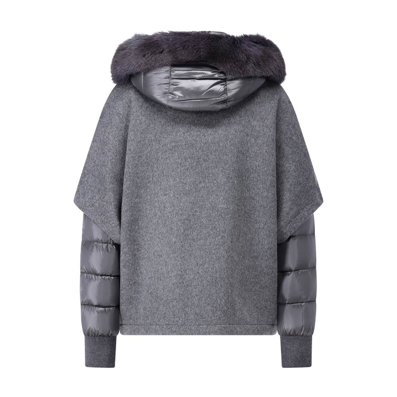 Moorer Steppjacke Pegaso mit Cape und Pelz-Besatz Damen