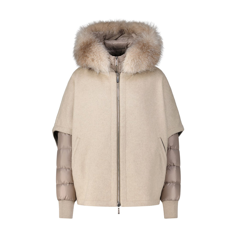 Moorer Steppjacke Pegaso mit Cape und Pelz-Besatz Damen
