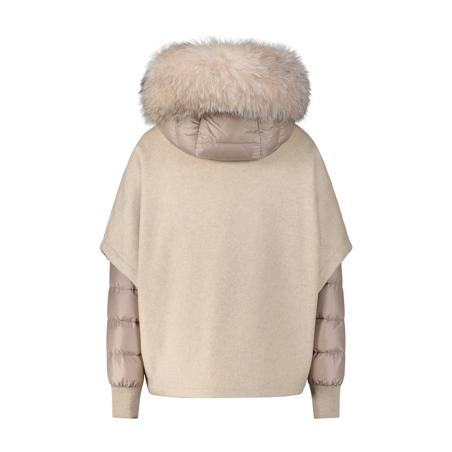 Moorer Steppjacke Pegaso mit Cape und Pelz-Besatz Damen