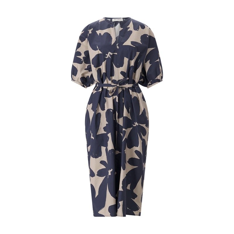 Midikleid mit Print 40 / Hellbraun