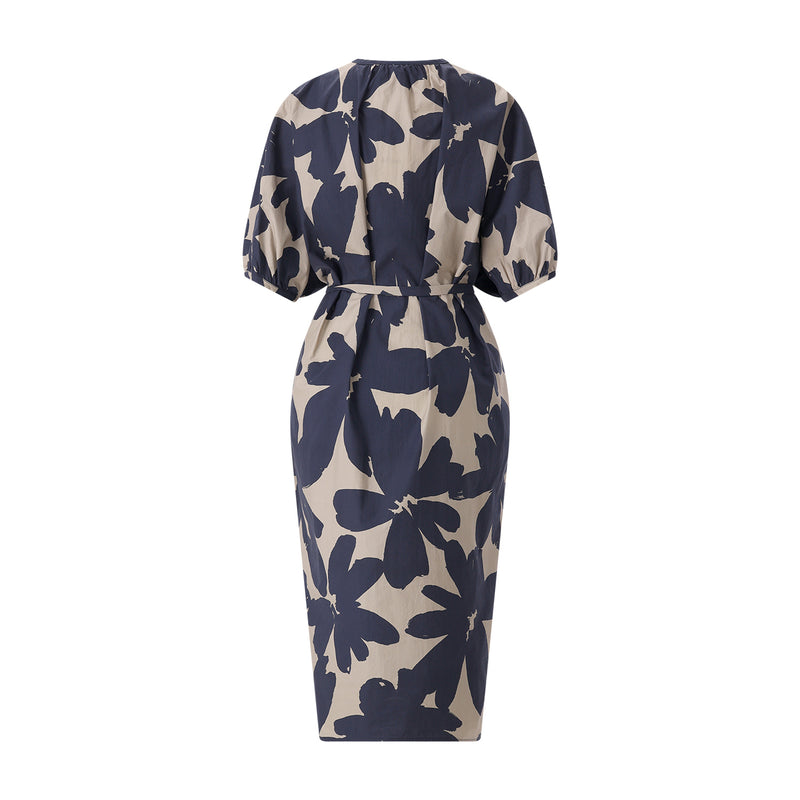 Midikleid mit Print 40 / Hellbraun