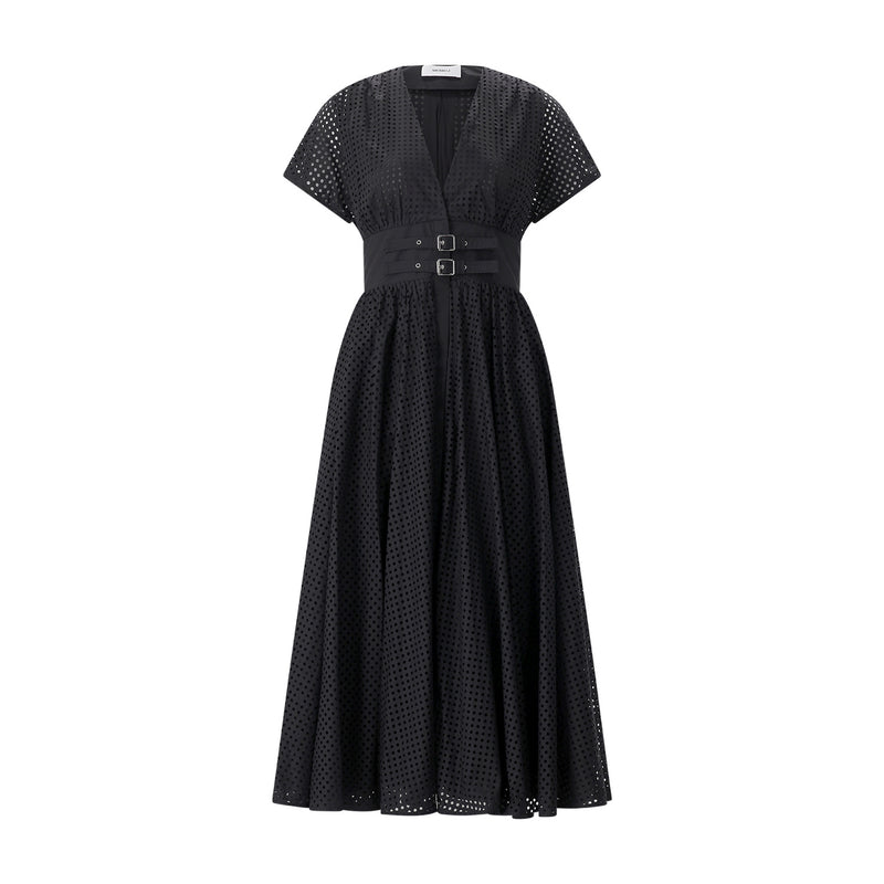 Tailliertes Maxikleid 38 / Schwarz