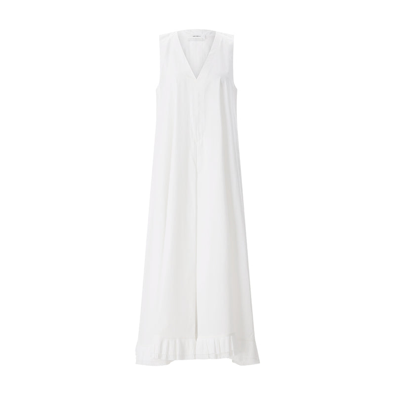 Maxikleid mit Plissee 40 / Weiß