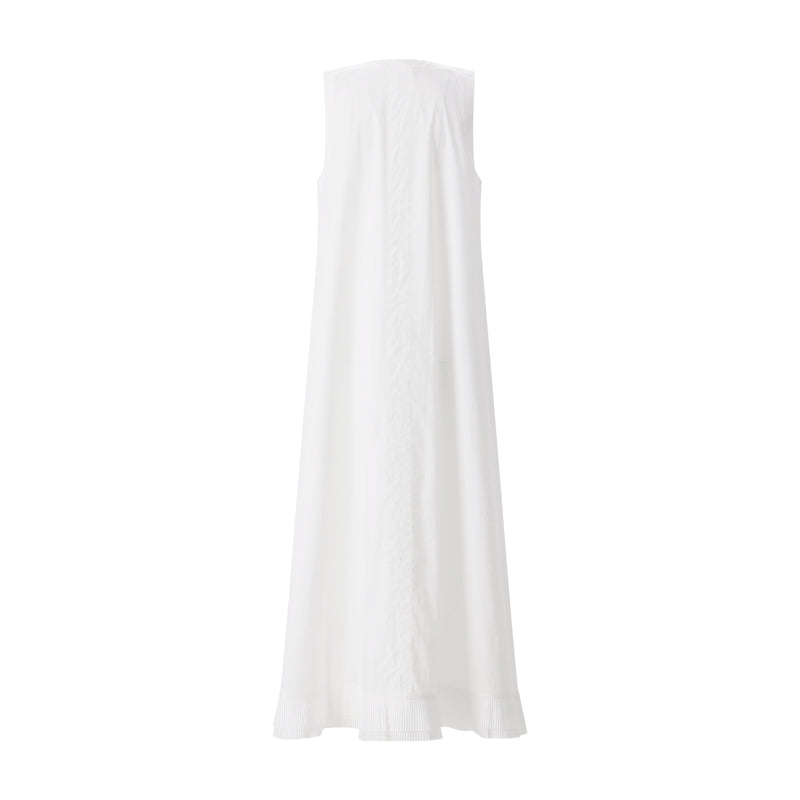 Maxikleid mit Plissee 40 / Weiß
